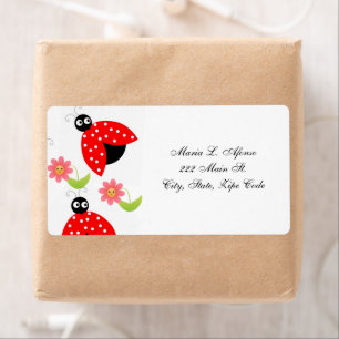 Address Return Labels Lady Bugs Floral