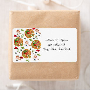Address Return Labels Pizza Pie Olives