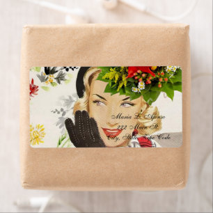 Address Return Labels Woman Floral