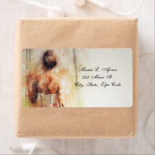 Address Return Labels Woman Floral