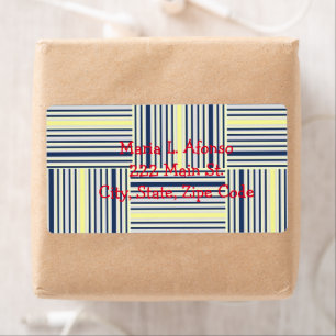 Address Return Labels Yellow Blue Stripes