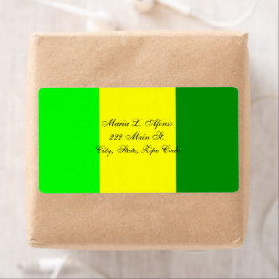 Address Return Labels Yellow Green Stripe