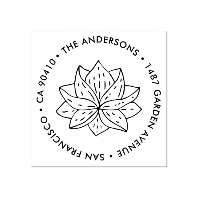 Address Stamp, custom address stamp, succulent Rubber Stamp (Imprint)