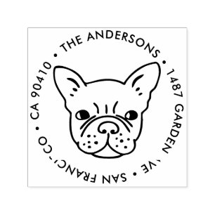 Address Stamp, French bulldog address stamp