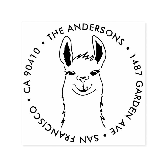 Address Stamp, Funny Llama Address Stamp (Design)