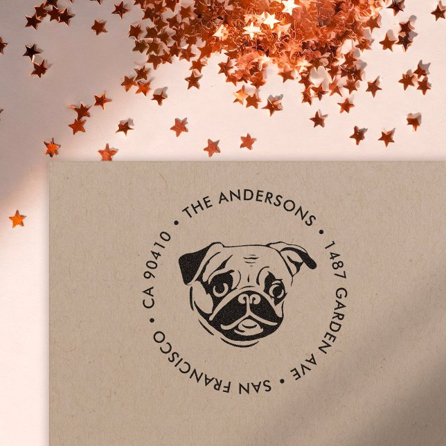 Address Stamp, Pug dog address stamp (Creator Uploaded)