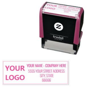 Address Stamp with Logo and Name - Personalized