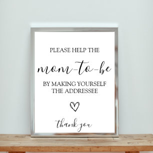 Address the Envelope Baby Shower Sign