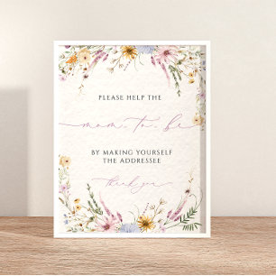 Address the Envelope Wildflowers Baby Shower Poster