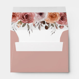Addressed RSVP, Romantic Blush Pink Floral Envelope