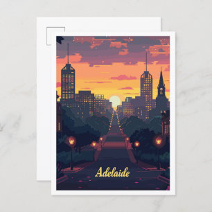 Adelaide Australia Art Vintage Travel Illustration Postcard