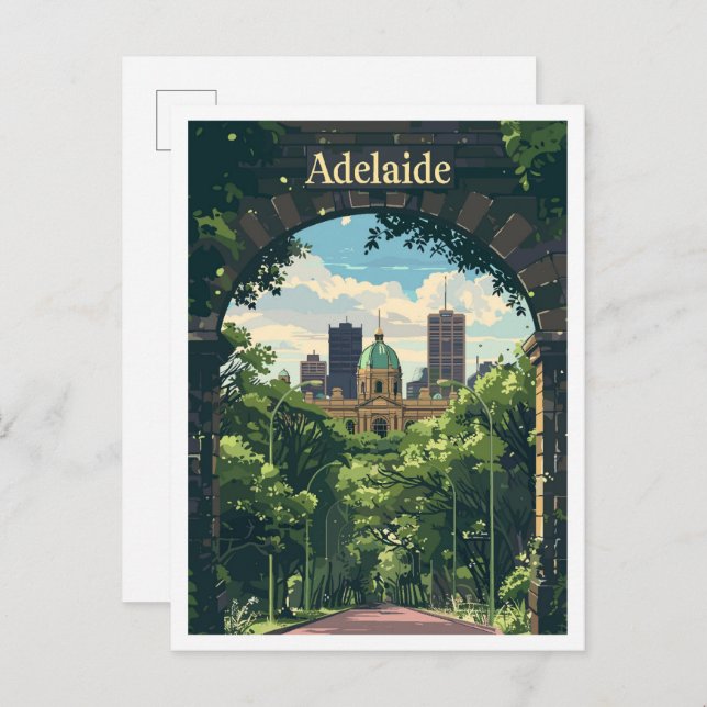 Adelaide Australia Art Vintage Travel Postcard (Front/Back)