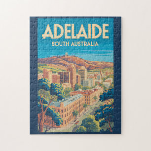 Adelaide Australia Illustration Travel Art Vintage Jigsaw Puzzle
