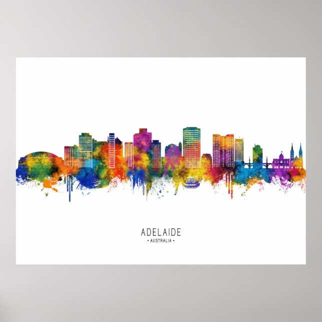 Adelaide Australia Skyline Poster (Front)