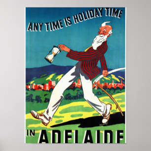 Adelaide Australia Vintage Travel Poster Restored