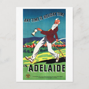 Adelaide Australia Vintage Travel Poster Restored Postcard