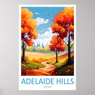 Adelaide Hills Vintage Travel Poster Ski National