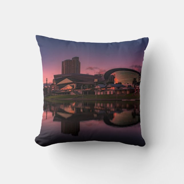 Adelaide Riverbank at Sunrise Cushion (Front)