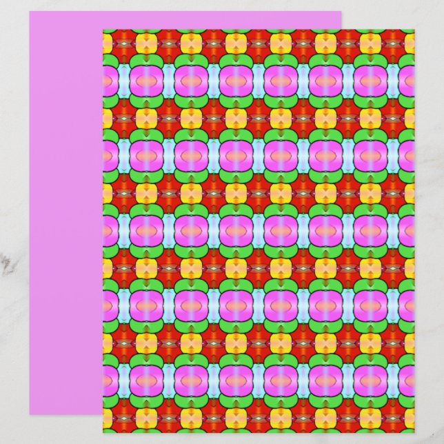 Adelaide Scrapbook Paper - Pink / Lilac (Front/Back)