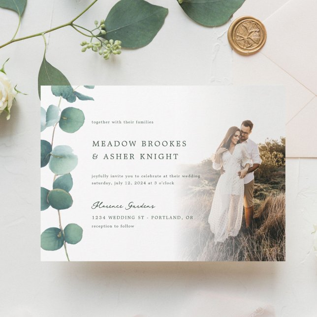 Adelaide Watercolor Eucalyptus Wedding Invitation (Creator Uploaded)