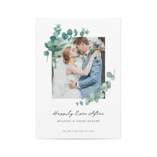 Adelaide Watercolor Greenery Wedding Announcement