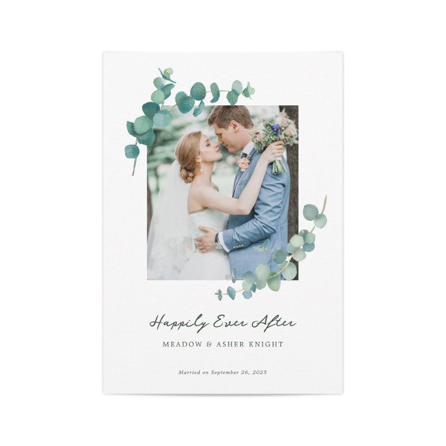 Adelaide Watercolor Greenery Wedding Announcement (Creator Uploaded)