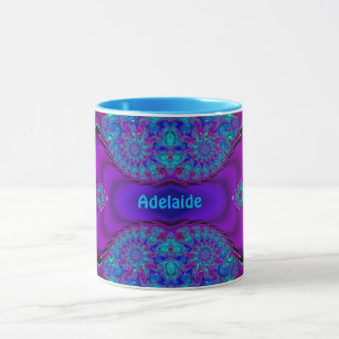 ADELAIDE ~ Zany 3D ~ Blue, Green and Purple Mug