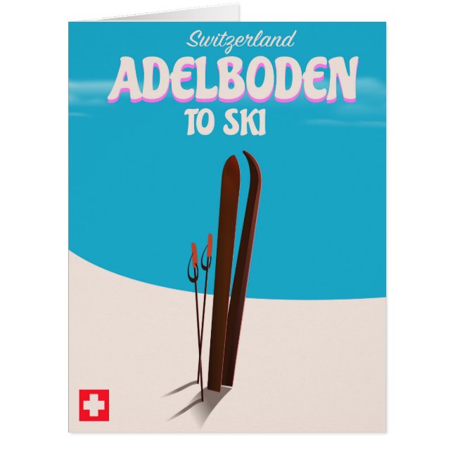 Adelboden Switzerland ski travel poster (Front)