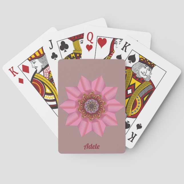 ~ ADELE ~ 3D Pink Star Design  ~ Original  Playing Cards (Back)