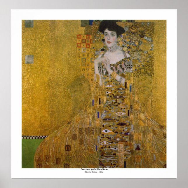 Adele Bloch Bauer by Gustav Klimt Poster (Front)