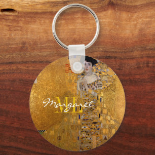 Adele, Lady in Gold by Gustav Klimt, Monogrammed Key Ring