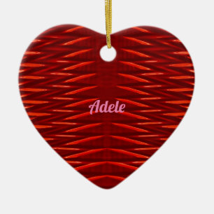 ADELE ~VALENTINE HEART ~ Red Fractal ~ Ceramic Tree Decoration