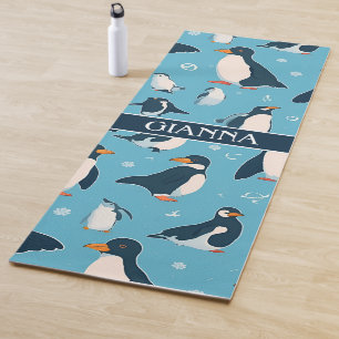 Adelie Penguin Pastel Colourful Pattern Yoga Mat
