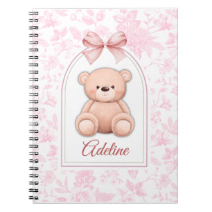 Adeline   Custom Pink Teddy Bear Nursery Design  Notebook