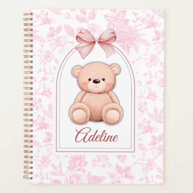 Adeline | Custom Pink Teddy Bear Nursery Design  Planner (Front)