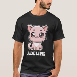 Adeline Cute Kitty Cat Design for Girls Name Adeli T-Shirt