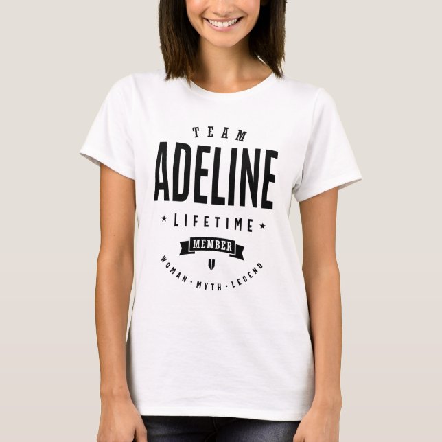 Adeline Personalised Name Birthday T-Shirt (Front)