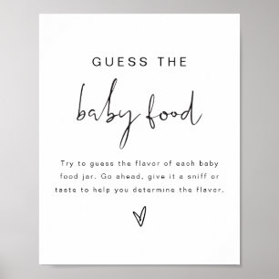 ADELLA Boho Guess the Baby Food Baby Shower Game Poster
