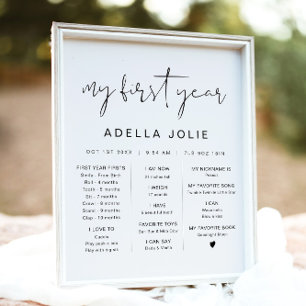 ADELLA Edgy Minimalist Boho First Year Milestone Poster