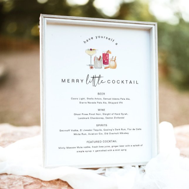 ADELLA Edgy Minimalist Christmas Cocktail Menu Pos Poster (Creator Uploaded)