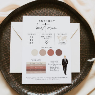 ADELLA Edgy Modern EDITABLE Best Man Info Card