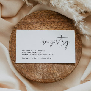 ADELLA Edgy Modern Minimal Wedding Registry Info Enclosure Card