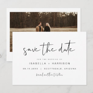 ADELLA Edgy Modern Minimalist Photo Save the Date Invitation