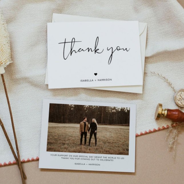 ADELLA Edgy Modern Minimalist Photo Thank You Card (Creator Uploaded)