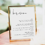 ADELLA Edgy Modern Minimalist Wedding Bar Menu Poster<br><div class="desc">This bar menu sign features an edgy handwritten font,  and a modern minimalist design. Easily change the font and background colour to match your event. This is perfect for a wedding,  couple's shower,  bridal shower,  engagement party or any other special event.</div>