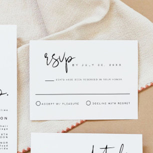 ADELLA Edgy Modern Minimalist Wedding RSVP Card