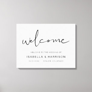 ADELLA Edgy Modern Minimalist Wedding Welcome Canvas Print