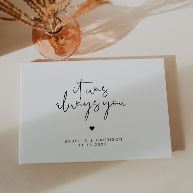 ADELLA Edgy Modern Minimalist White Wedding Guest Book (Creator Uploaded)
