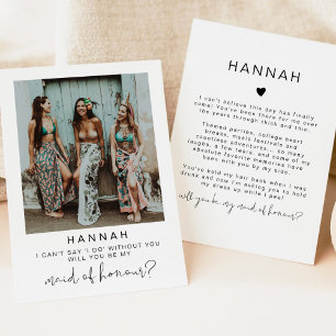 ADELLA Minimal Photo Maid of Honour Proposal Card