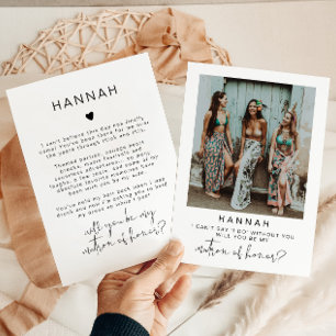 ADELLA Minimal Photo Matron of Honour Proposal Invitation